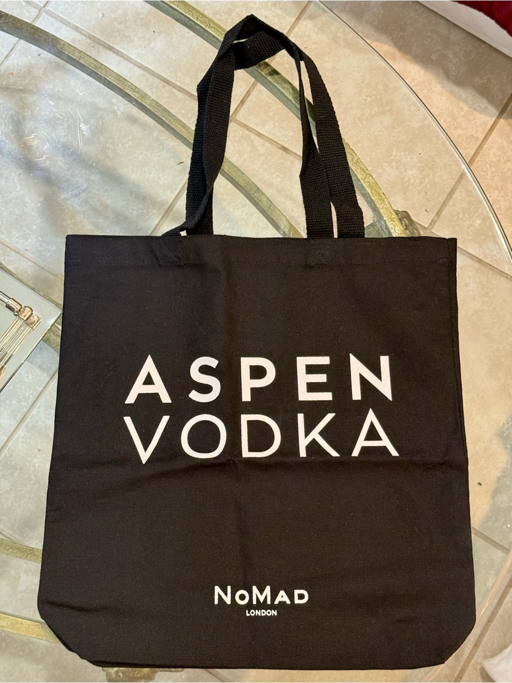 NEW Aspen Vodka x NoMad London Promotional Black Canvas Tote Bag Purse TOTC